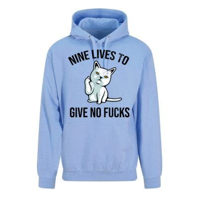 Nine Lives Give No Fucks Unisex Surf Hoodie