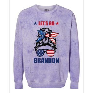 NEW Let's Go Brandon, American Girl Messy Bun, AntiBiden Colorblast Crewneck Sweatshirt