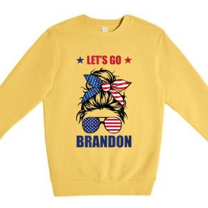 NEW Let's Go Brandon, American Girl Messy Bun, AntiBiden Premium Crewneck Sweatshirt