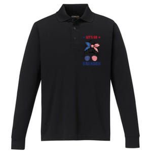 NEW Let's Go Brandon, American Girl Messy Bun, AntiBiden Performance Long Sleeve Polo