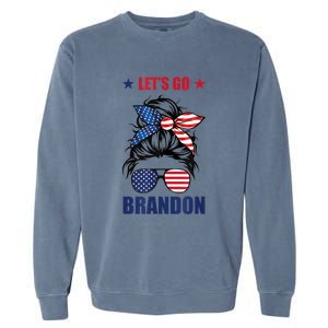 NEW Let's Go Brandon, American Girl Messy Bun, AntiBiden Garment-Dyed Sweatshirt