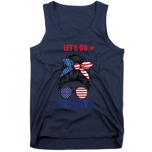 NEW Let's Go Brandon, American Girl Messy Bun, AntiBiden Tank Top