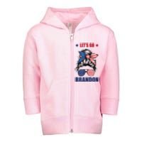 NEW Let's Go Brandon, American Girl Messy Bun, AntiBiden Toddler Zip Fleece Hoodie