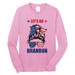 NEW Let's Go Brandon, American Girl Messy Bun, AntiBiden Long Sleeve Shirt