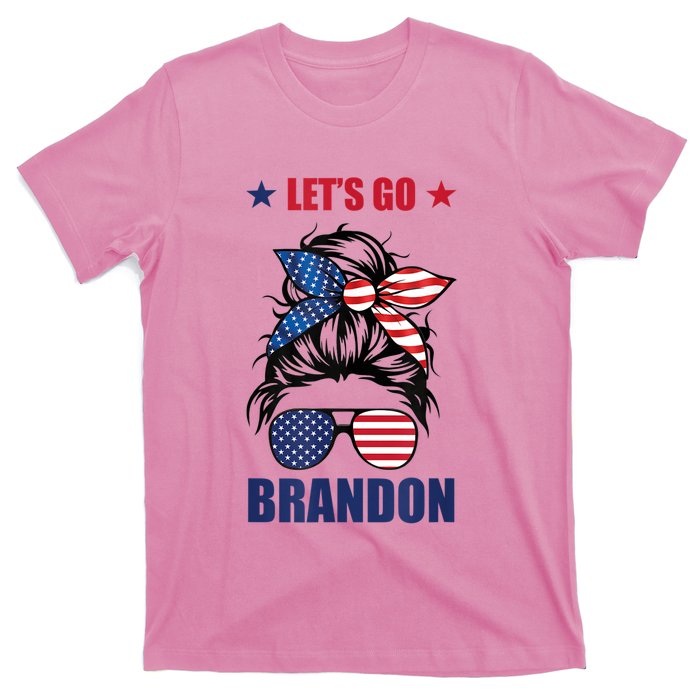 NEW Let's Go Brandon, American Girl Messy Bun, AntiBiden T-Shirt