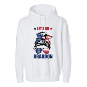 NEW Let's Go Brandon, American Girl Messy Bun, AntiBiden Garment-Dyed Fleece Hoodie