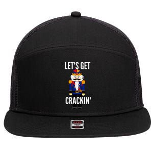 Nutcracker  LetS Get Crackin Christmas Holiday 7 Panel Mesh Trucker Snapback Hat