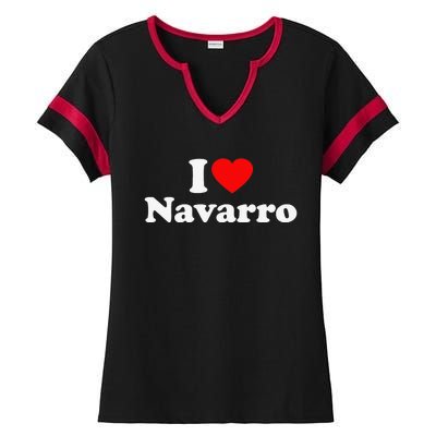 Navarro Love Heart College University Alumni Ladies Halftime Notch Neck Tee