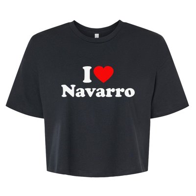 Navarro Love Heart College University Alumni Bella+Canvas Jersey Crop Tee