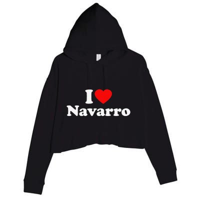 Navarro Love Heart College University Alumni Crop Fleece Hoodie