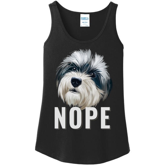 Nope Lazy Havanese Funny Havanese Dog Lover Pet Owner Long Sleeve Ladies Essential Tank