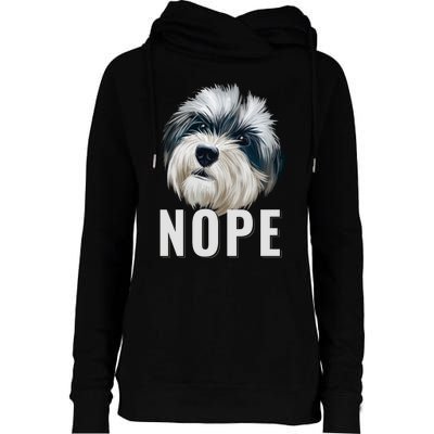 Nope Lazy Havanese Funny Havanese Dog Lover Pet Owner Long Sleeve Womens Funnel Neck Pullover Hood