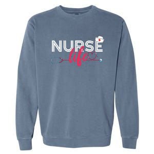 Nurse Life Hospital Rn Nursing Stethoscope Lpn Medical Nurse Gift Garment-Dyed Sweatshirt