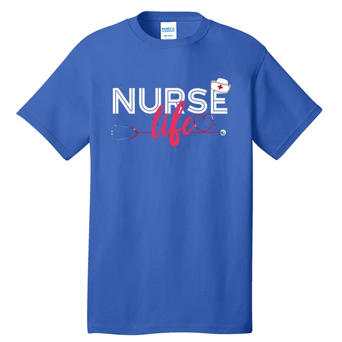 Nurse Life Hospital Rn Nursing Stethoscope Lpn Medical Nurse Gift Tall T-Shirt