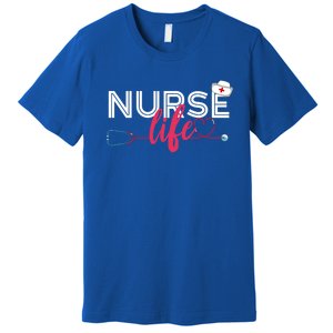 Nurse Life Hospital Rn Nursing Stethoscope Lpn Medical Nurse Gift Premium T-Shirt