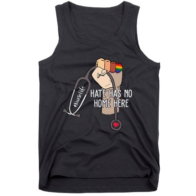 Nurse Life Hate Has No Home Here LGBTQ Love Pride Month Gift Tank Top