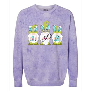 Nurses Love Happy Easter Nurse Life Funny Gnomes Stethoscope Colorblast Crewneck Sweatshirt