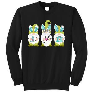 Nurses Love Happy Easter Nurse Life Funny Gnomes Stethoscope Sweatshirt