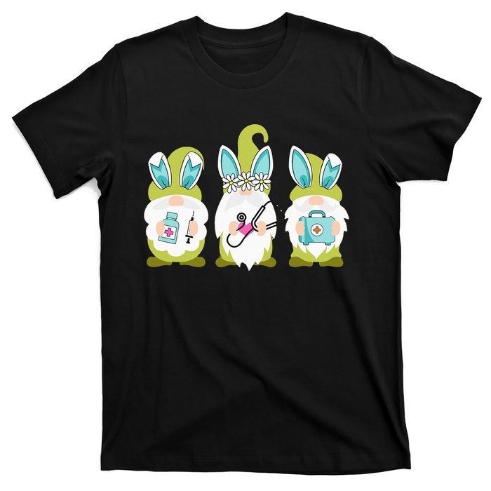 Nurses Love Happy Easter Nurse Life Funny Gnomes Stethoscope T-Shirt