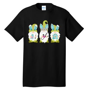 Nurses Love Happy Easter Nurse Life Funny Gnomes Stethoscope Tall T-Shirt