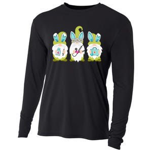 Nurses Love Happy Easter Nurse Life Funny Gnomes Stethoscope Cooling Performance Long Sleeve Crew