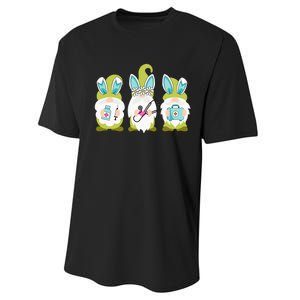 Nurses Love Happy Easter Nurse Life Funny Gnomes Stethoscope Performance Sprint T-Shirt