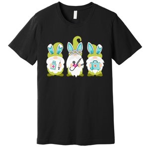 Nurses Love Happy Easter Nurse Life Funny Gnomes Stethoscope Premium T-Shirt