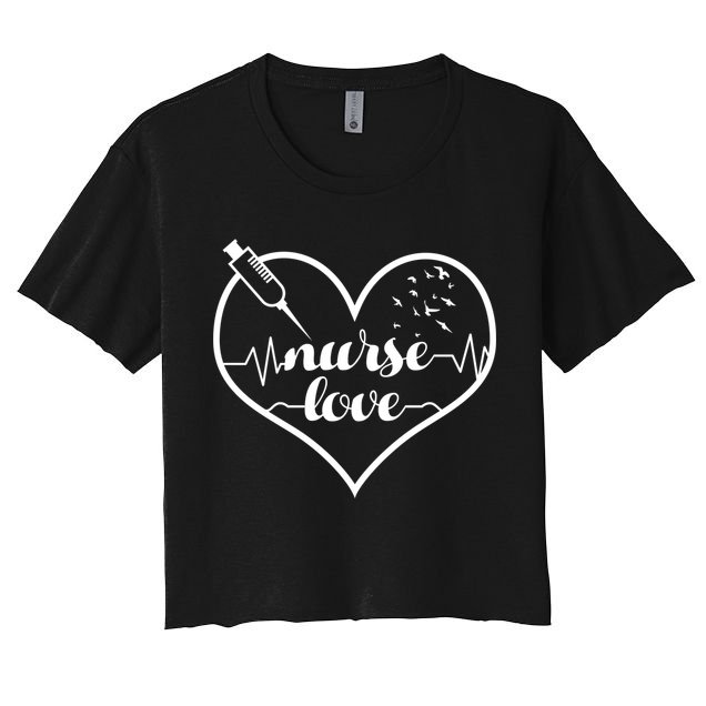 Nurses Lovable Heartbeats Gift Crop Top