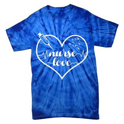 Nurses Lovable Heartbeats Gift Tie-Dye T-Shirt