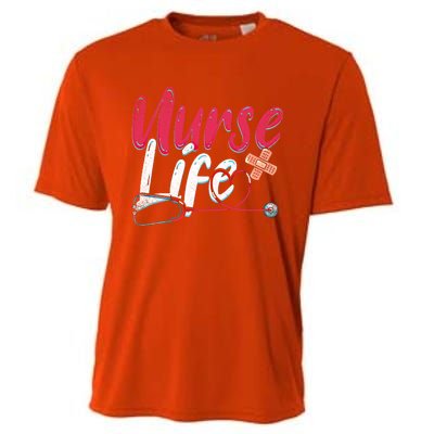 Nurse Life Hospital Medicine Stethoscope Medical Nurse Gift Cooling Performance Crew T-Shirt