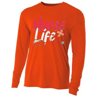 Nurse Life Hospital Medicine Stethoscope Medical Nurse Gift Cooling Performance Long Sleeve Crew