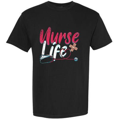 Nurse Life Hospital Medicine Stethoscope Medical Nurse Gift Garment-Dyed Heavyweight T-Shirt