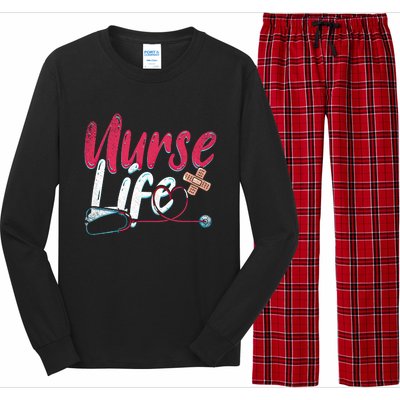 Nurse Life Hospital Medicine Stethoscope Medical Nurse Gift Long Sleeve Pajama Set