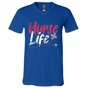 Nurse Life Hospital Medicine Stethoscope Medical Nurse Gift V-Neck T-Shirt