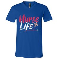 Nurse Life Hospital Medicine Stethoscope Medical Nurse Gift V-Neck T-Shirt