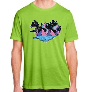 Northern Lights Island Map Adult ChromaSoft Performance T-Shirt