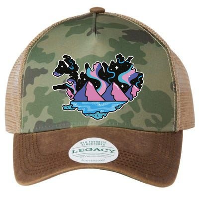 Northern Lights Island Map Legacy Tie Dye Trucker Hat
