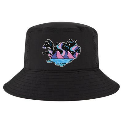 Northern Lights Island Map Cool Comfort Performance Bucket Hat