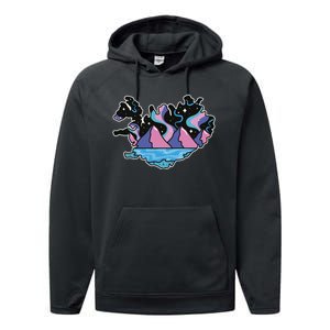 Northern Lights Island Map Performance Fleece Hoodie