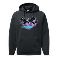 Northern Lights Island Map Performance Fleece Hoodie