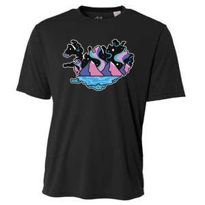 Northern Lights Island Map Cooling Performance Crew T-Shirt