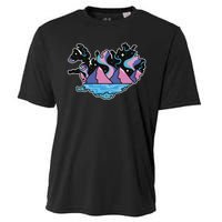 Northern Lights Island Map Cooling Performance Crew T-Shirt