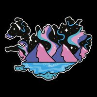 Northern Lights Island Map Cooling Performance Crew T-Shirt