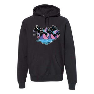 Northern Lights Island Map Premium Hoodie