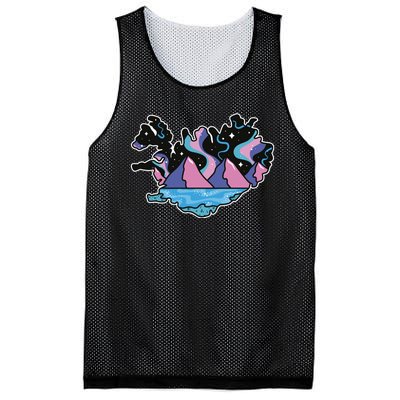 Northern Lights Island Map Mesh Reversible Basketball Jersey Tank