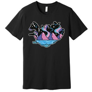 Northern Lights Island Map Premium T-Shirt