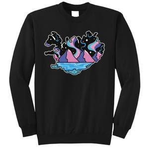 Northern Lights Island Map Tall Sweatshirt