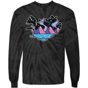 Northern Lights Island Map Tie-Dye Long Sleeve Shirt