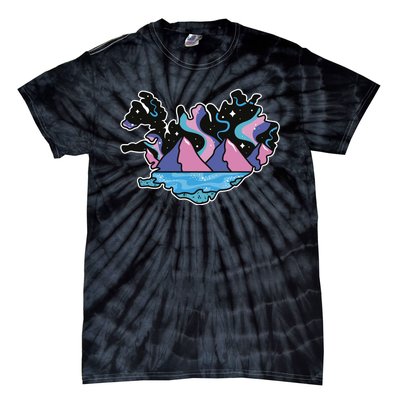 Northern Lights Island Map Tie-Dye T-Shirt