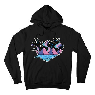 Northern Lights Island Map Tall Hoodie